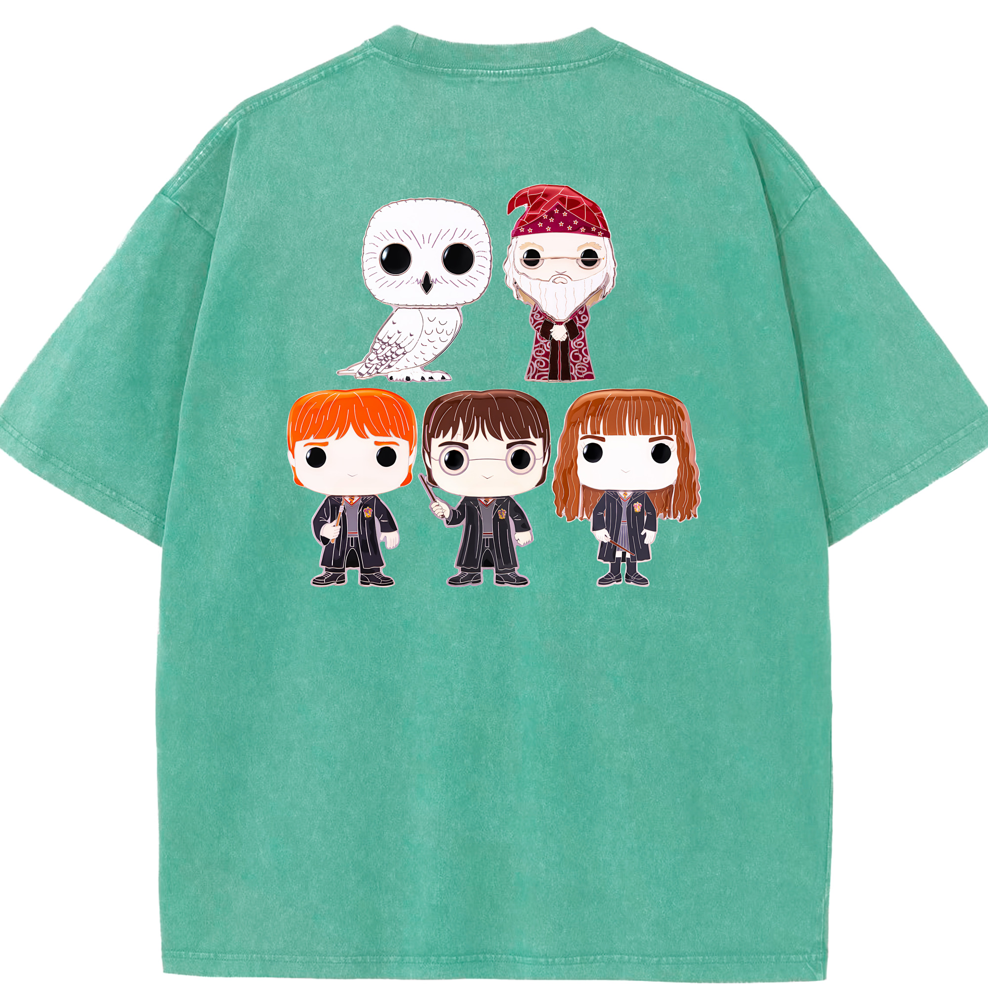 （画像用） Harry Potter ハリー・ポッターシリーズ 綿100% ヴィンテージ風 半袖Tシャツ（背面プリント）
